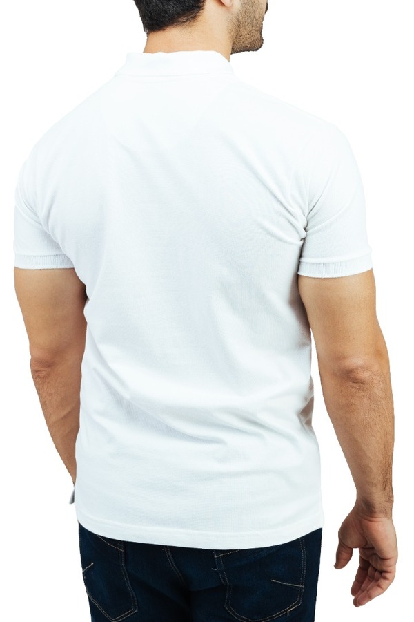 Playera Tipo Polo Color Blanco Con Bordado Slim Fit Para Hombre